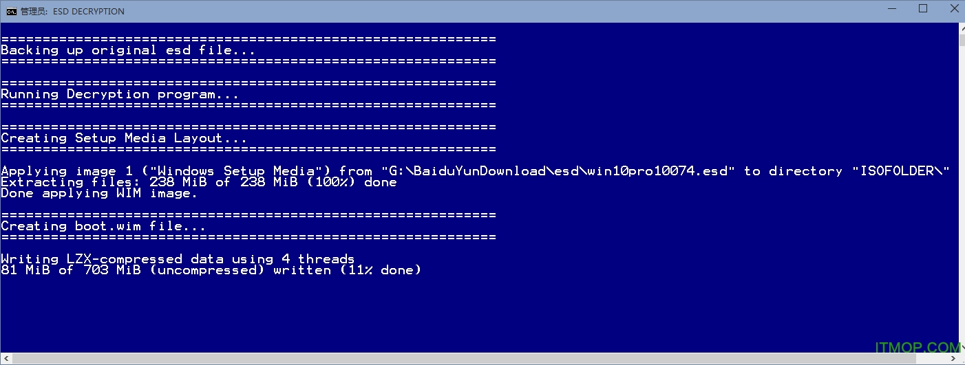 ESD转换iso工具esd decrypter wimlib