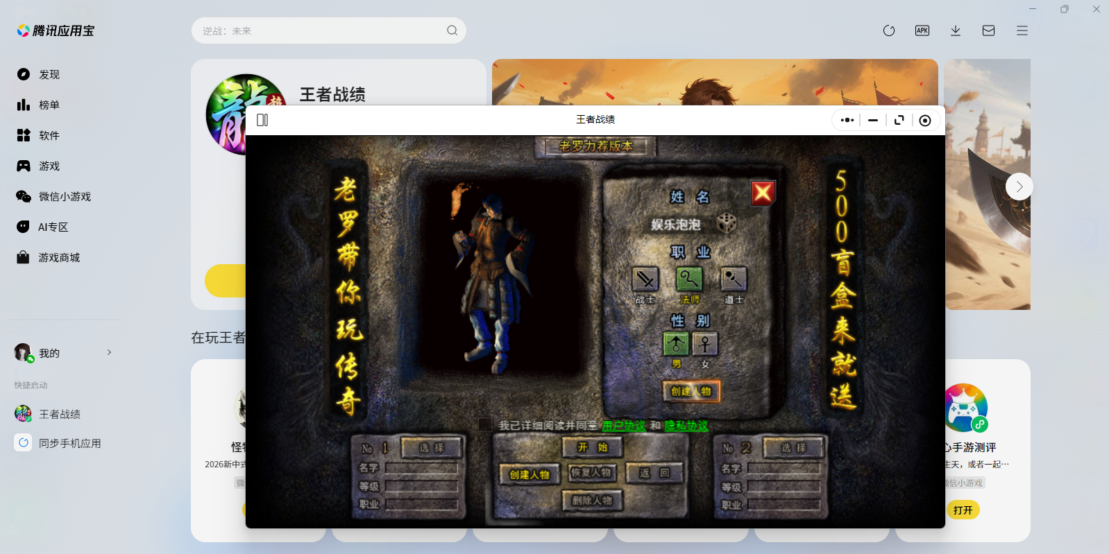 王者战绩微信小游戏电脑版
