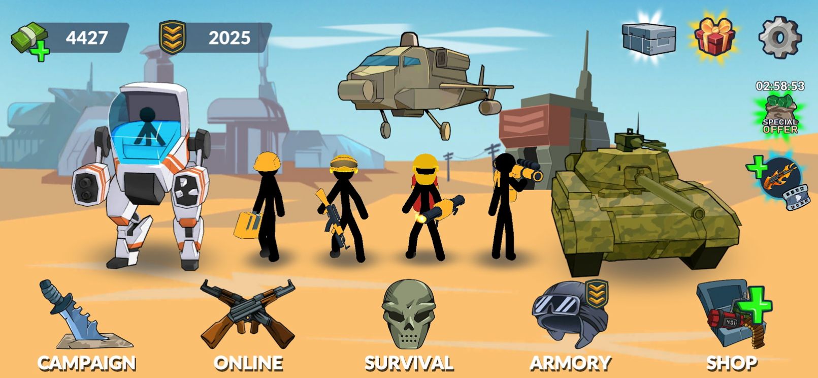 火柴人战争一场模拟器(Stickman World War)